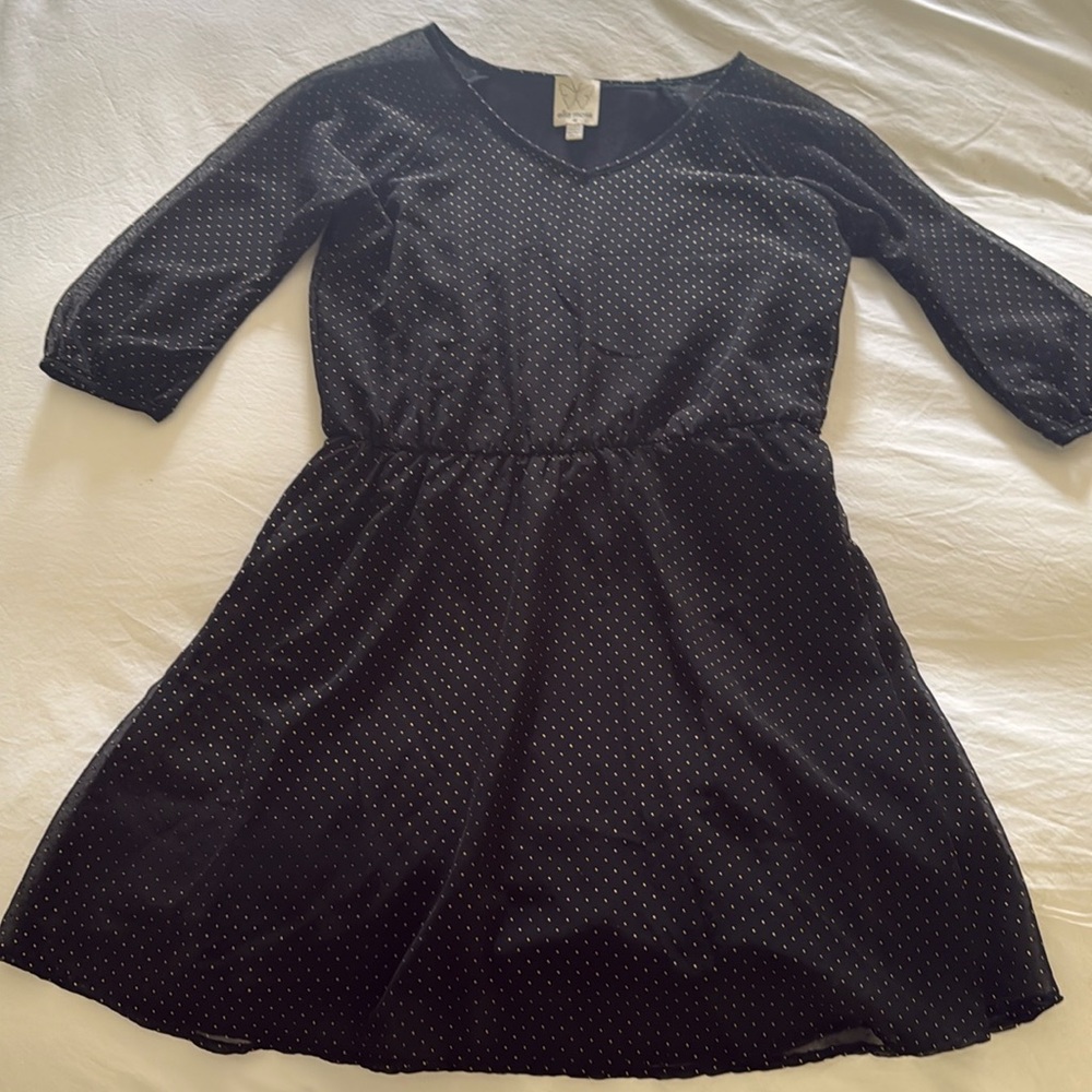 Ella Moss girls size 10 black and gold dress